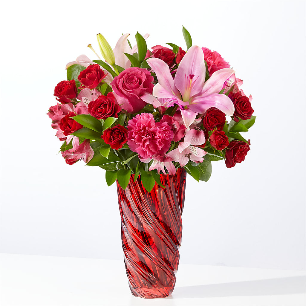 In Love Bouquet with Luxe Swirl Vase – DIANA'S FLOWERS, Oak Hills CA