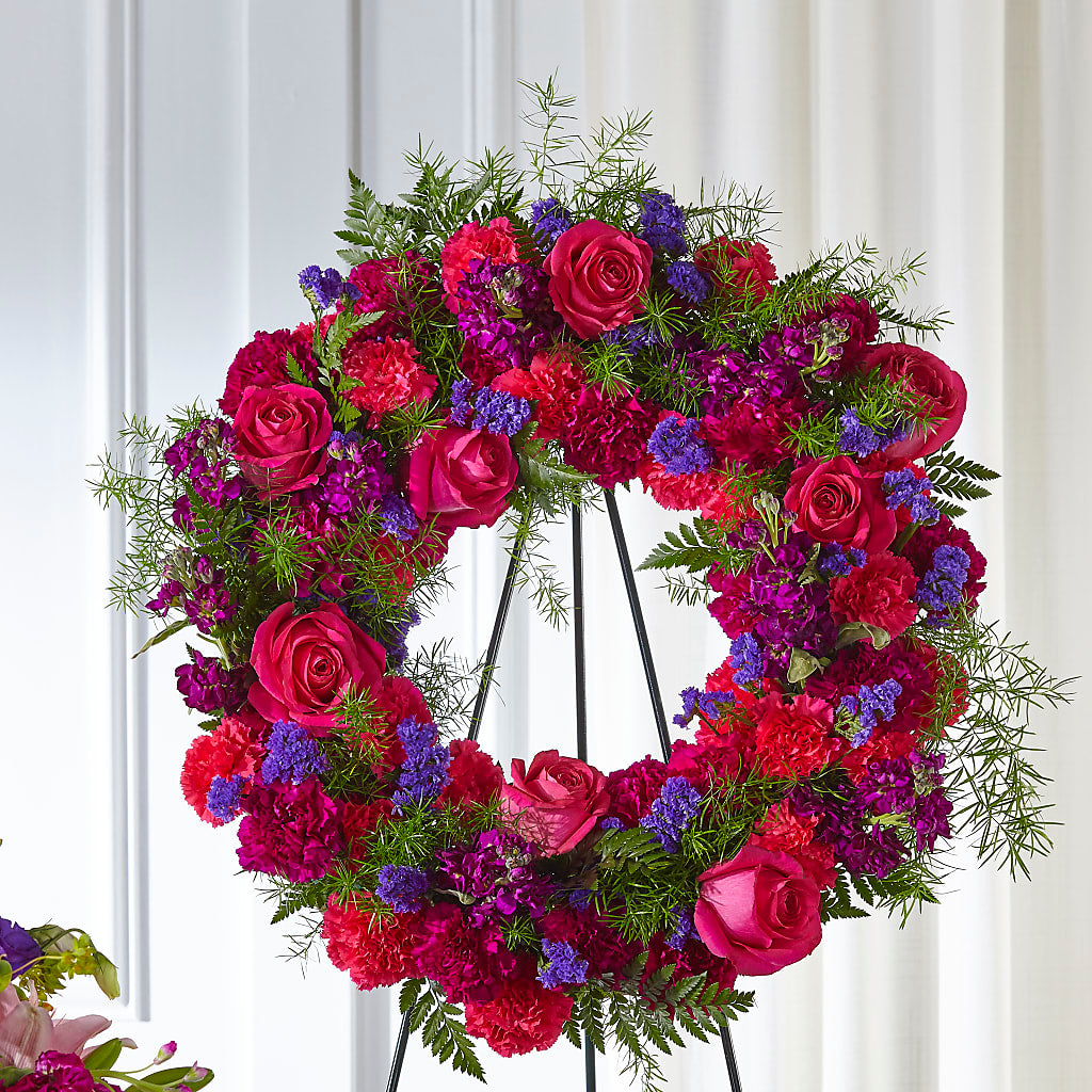 Calming Colors Wreath – DIANA'S FLOWERS, Oak Hills CA