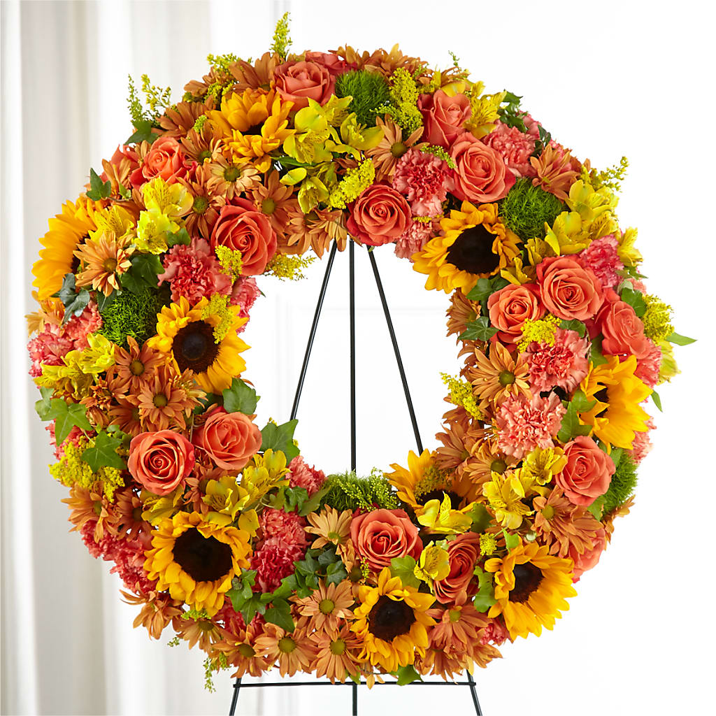 Autumnal Memories Wreath (Standard) – DIANA'S FLOWERS, Oak Hills CA