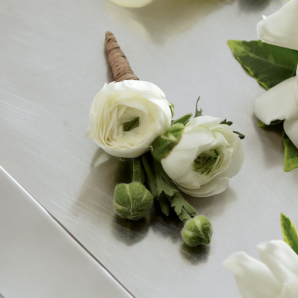 White Ranunculus Boutonniere – DIANA'S FLOWERS, Oak Hills CA
