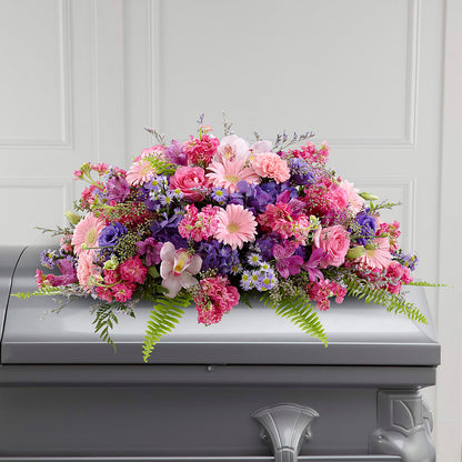 Glorious Garden Casket Spray – DIANA'S FLOWERS, Oak Hills CA