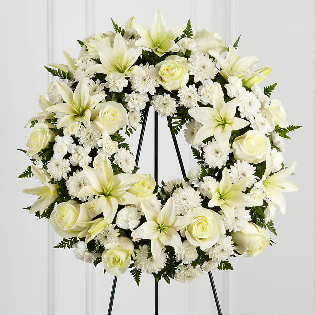 Treasured Tribute Wreath – DIANA'S FLOWERS, Oak Hills CA