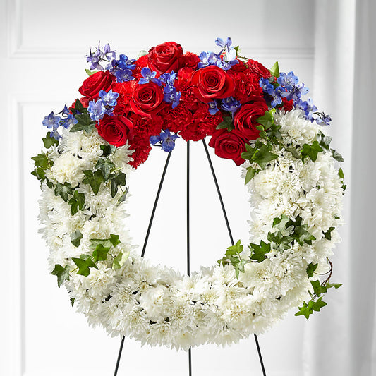 Patriotic Passion Wreath – DIANA'S FLOWERS, Oak Hills CA