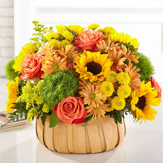 Harvest Sunflower Basket – DIANA'S FLOWERS, Oak Hills CA