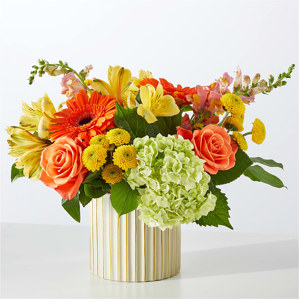 Autumn Sunshine Bouquet with Ivory Vase – DIANA'S FLOWERS, Oak Hills CA
