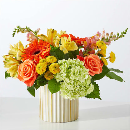 Autumn Sunshine Bouquet with Ivory Vase – DIANA'S FLOWERS, Oak Hills CA