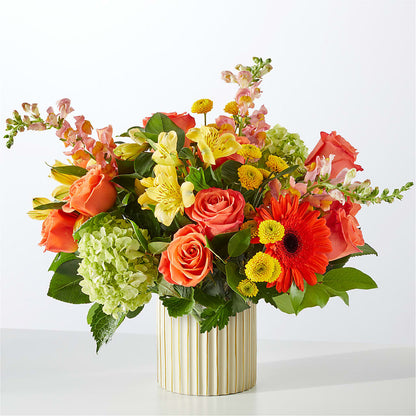Autumn Sunshine Bouquet with Ivory Vase – DIANA'S FLOWERS, Oak Hills CA