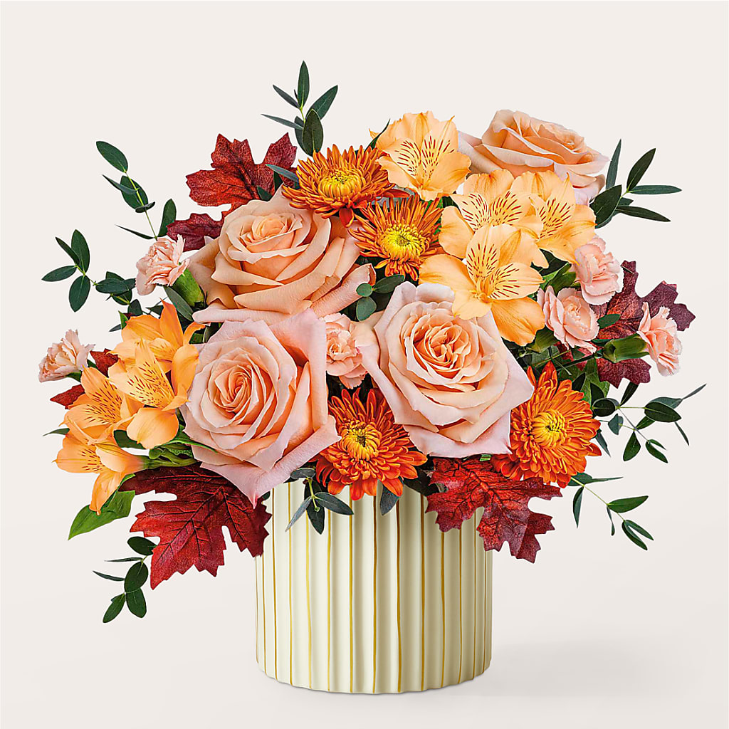 Spiced Latte Bouquet with Ivory Vase – DIANA'S FLOWERS, Oak Hills CA