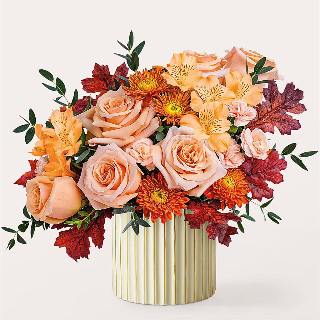 Spiced Latte Bouquet with Ivory Vase – DIANA'S FLOWERS, Oak Hills CA
