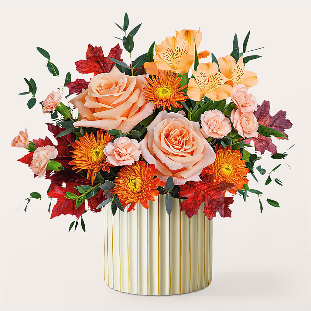 Spiced Latte Bouquet with Ivory Vase – DIANA'S FLOWERS, Oak Hills CA