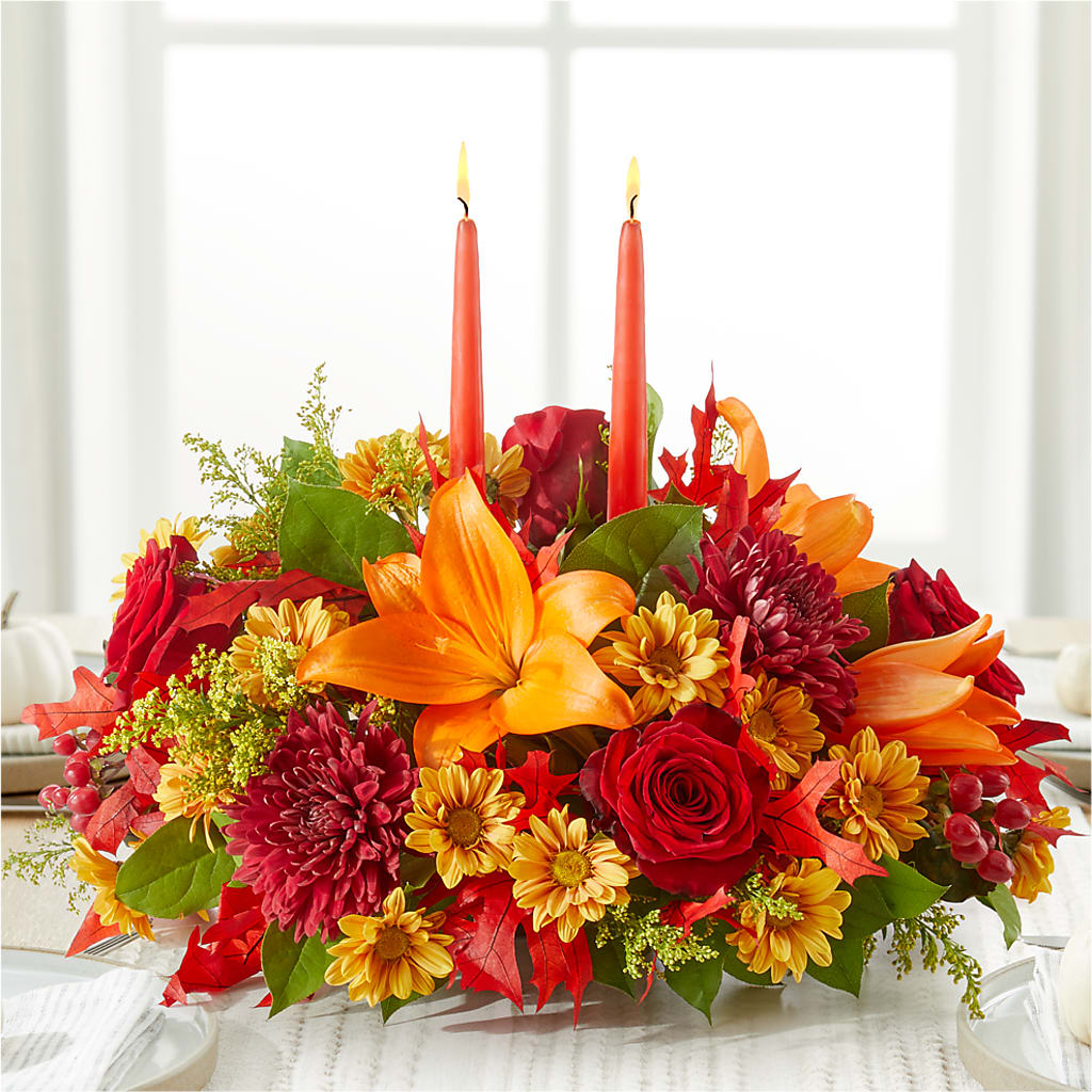 Autumn's Embrace Centerpiece – DIANA'S FLOWERS, Oak Hills CA