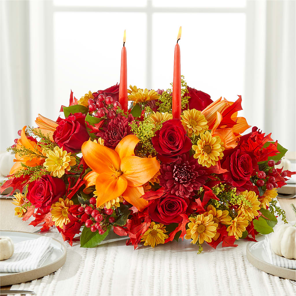 Autumn's Embrace Centerpiece – DIANA'S FLOWERS, Oak Hills CA