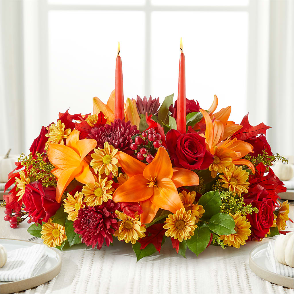Autumn's Embrace Centerpiece – DIANA'S FLOWERS, Oak Hills CA