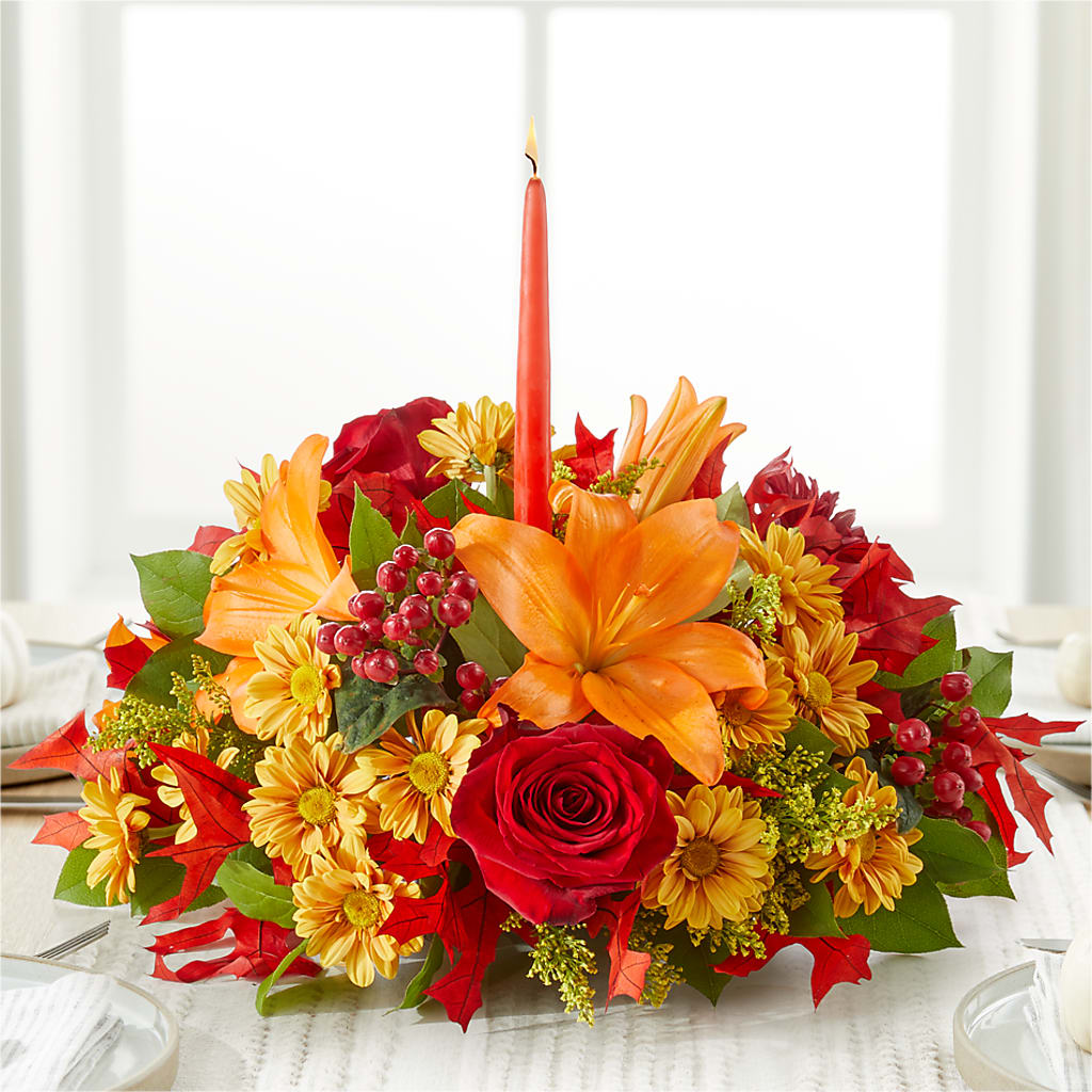 Autumn's Embrace Centerpiece – DIANA'S FLOWERS, Oak Hills CA
